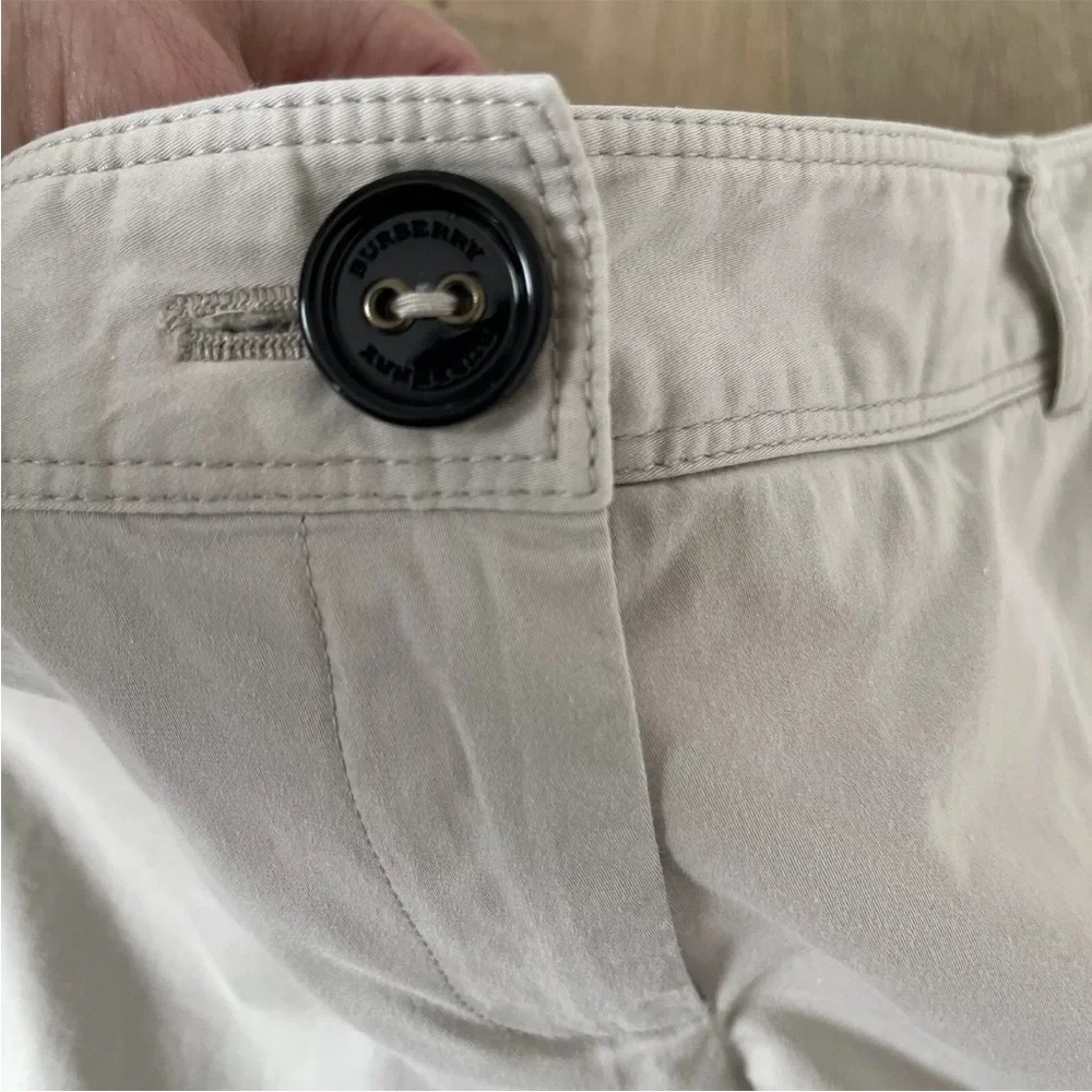 Burberry Y2K Cropped Capris Pants Beige cream Ivory Sz 6 *K5 - Picture 4 of 6